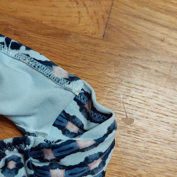 Jessica Simpson Geometric Black White Blue Pink Bikini Swim Bottom Large NWOT - Picture 2 of 6